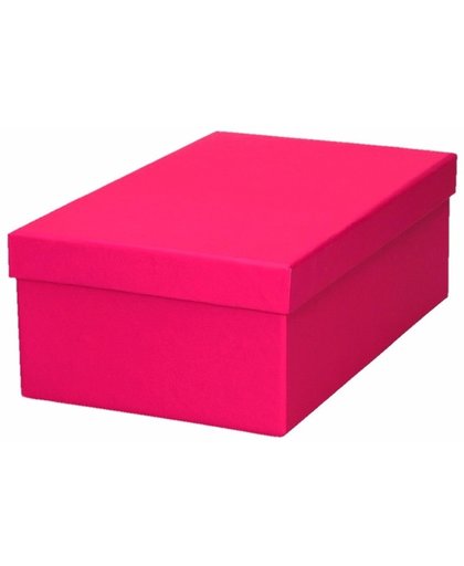 Roze cadeaudoosje / kadodoosje 21 cm rechthoekig
