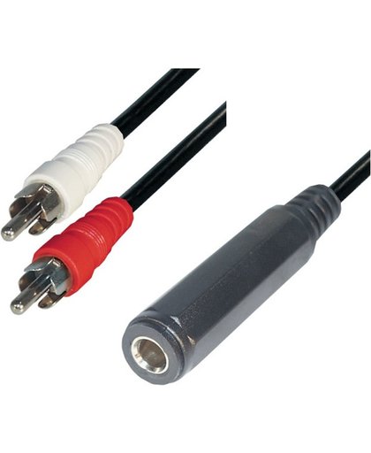 Transmedia Tulp stereo (m) - 6,35mm Jack (v) audio adapter kabel - 0,20 meter