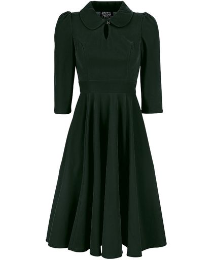 H&R London Glamorous Velvet Tea Dress Jurk donkergroen