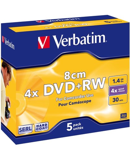 Verbatim DVD+RW 8cm Matt Silver 1.4GB DVD+RW 5stuk(s)