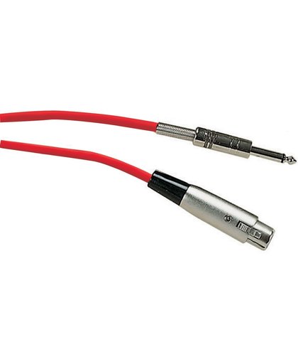 SoundLAB XLR (v) - 6,35mm Jack mono (m) audiokabel / rood - 6 meter