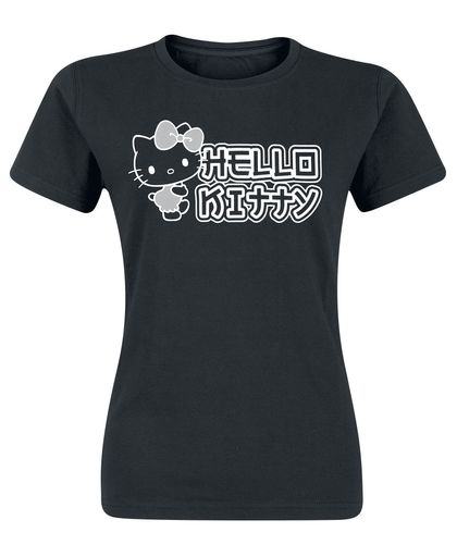 Hello Kitty Japanese Kitty Girls shirt zwart