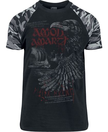 Amon Amarth Raven T-shirt zwart-camouflage