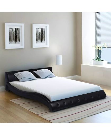 vidaXL Bed Frame Artificial Leather 5FT King Size/150x200 cm Black