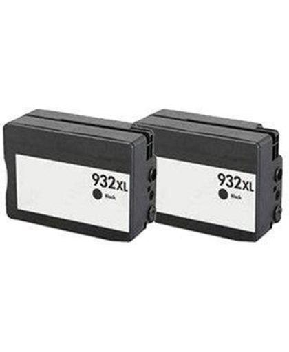 Merkloos - inktcartridge- Geschikt voor HP 932XL / CN053AE inktcartridge dubbelpak zwart (huismerk)