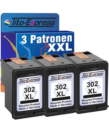 PlatinumSerie® 3 Cartridge/Patronen compatibel voor HP 302 XL Black met chip zodat de vulstand het weer doet
