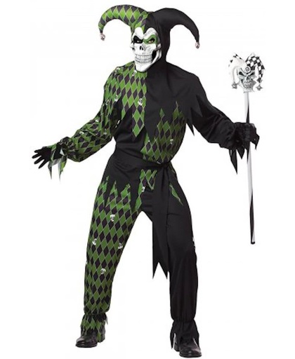 Duivelse groene harlekijn kostuum voor heren - Verkleedkleding - Maat M