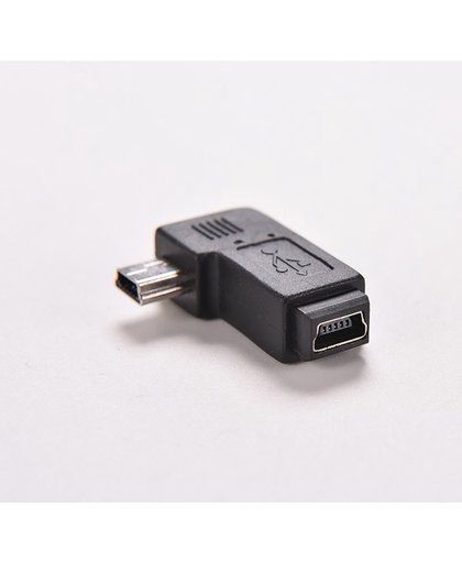 Mini USB Male naar Mini USB Female Haakse Adapter