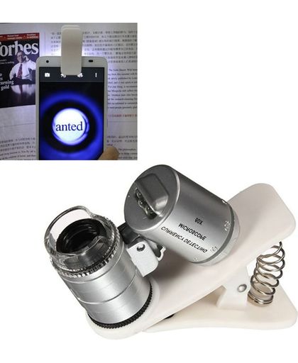 8MM 60x Zoom microscoop loep loeplens met LED UV en wit clip