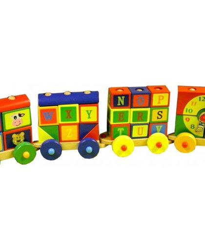 Kleurrijke trein 2 locomotieven + 4 wagons