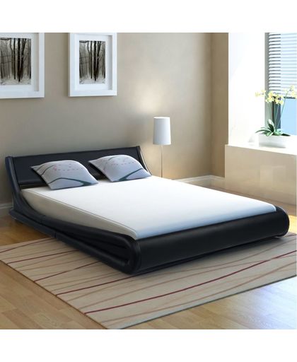 vidaXL Bed Frame 4FT6 Double/135x190 cm Artificial Leather Curl Black