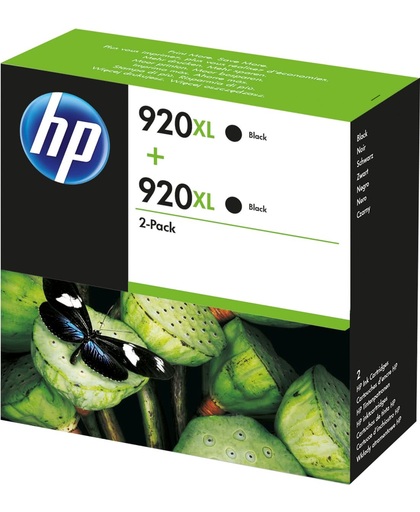 HP 920XL originele high-capacity zwarte inktcartridges, 2-pack inktcartridge