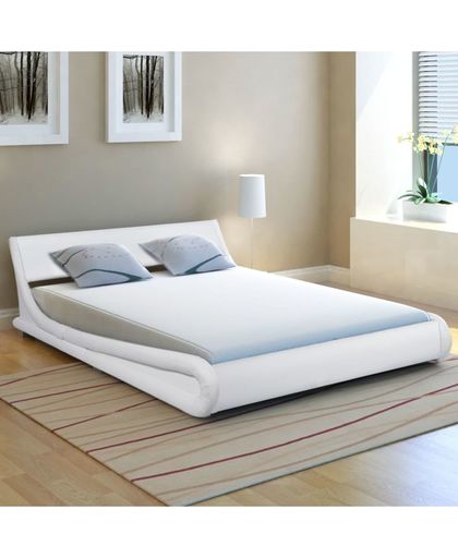 vidaXL Bed Frame 4FT6 Double/135x190 cm Artificial Leather Curl White