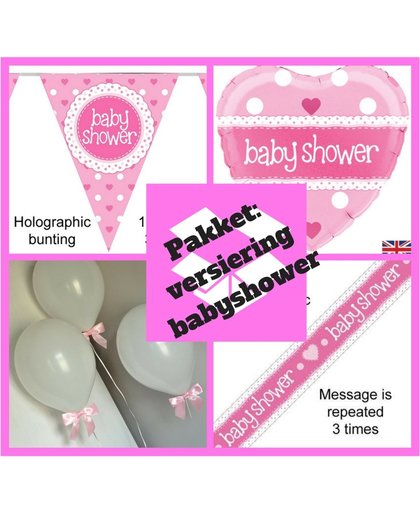 Babyshower versiering meisje - pakket roze - babyshower decoratie - ballon (pakket 4.)