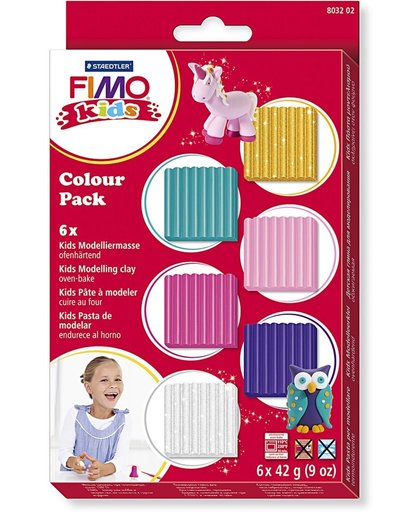 FIMO® Kids boetseerklei, extra kleuren, 6x42gr