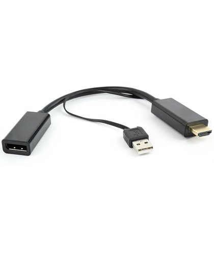 Cablexpert HDMI naar DisplayPort adapter 4K actief / zwart - 0,15 meter