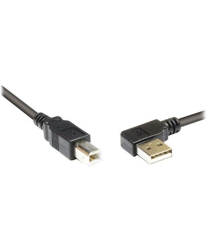Alcasa USB A/USB B, 1.8 m 1.8m USB A USB B Mannelijk Mannelijk Zwart USB-kabel