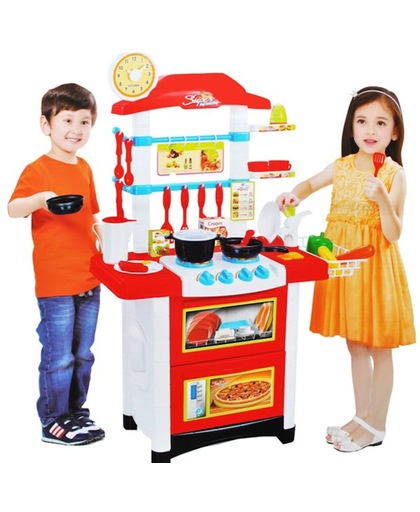 XL Speelkeuken Set Met Accessoires - Speelgoed Keuken Keukenspullen - Kinder Keukenset Met Keukengerei
