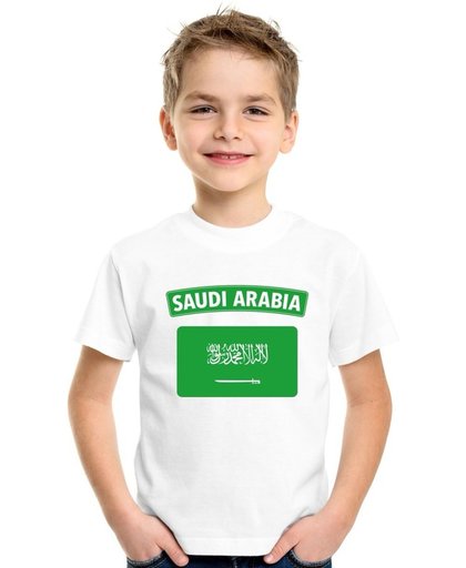 Saudi-Arabie t-shirt met Saudi Arabische vlag wit kinderen M (134-140)