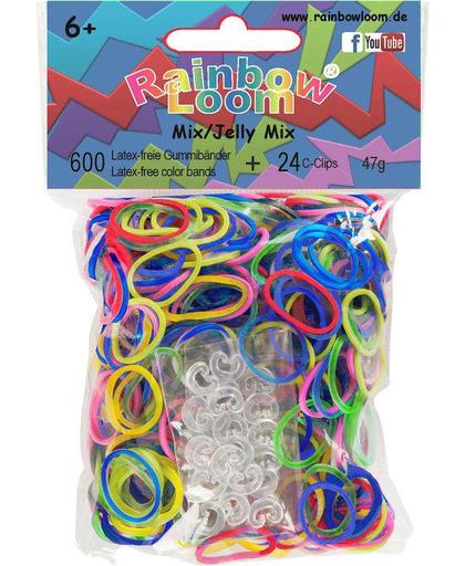 Rainbow Loom Elastiekjes - Rubber Bands Jelly Mix - 600 stuks