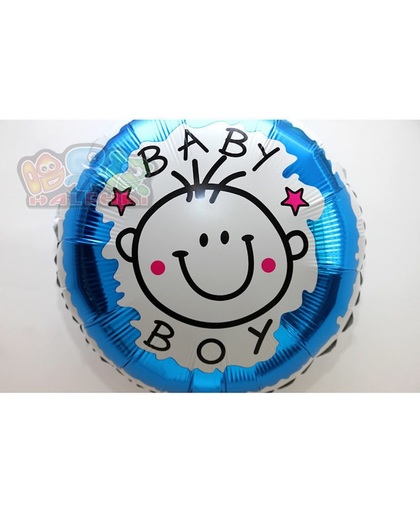 Grote XL blauwe ronde ballon its a boy voor geboorte jongen 40 cm