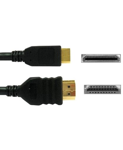 Mini HDMI naar HDMI 19Pin Kabel, 1.3 Versie, Ondersteunt HD TV / Xbox 360 / PS3 etc , 1.5 Meter (Verguld)