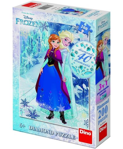 Puzzel Frozen met diamanten 200 stukjes en 40 diamanten