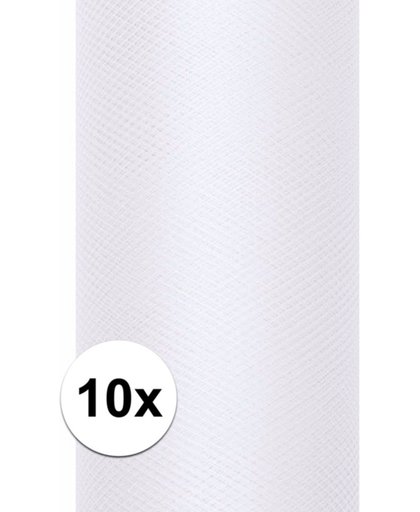 10x rollen tule stof wit 0,15 x 9 meter