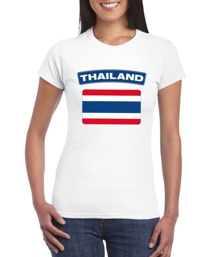 Thailand t-shirt met Thaise vlag wit dames S
