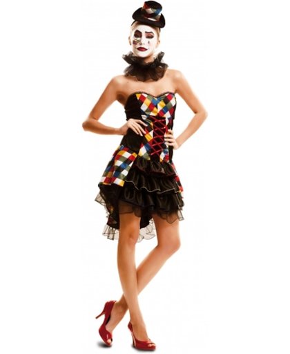 Veelkleurig clown kostuum voor vrouwen
