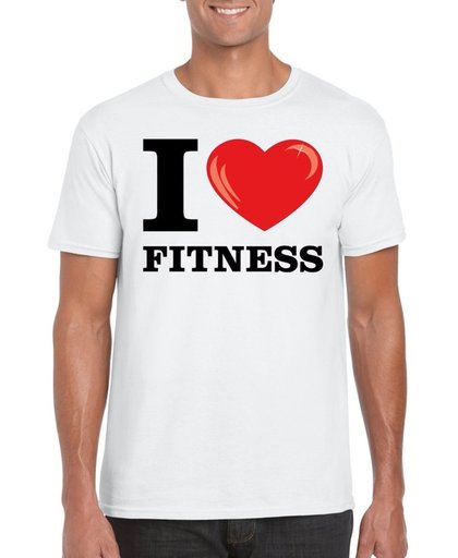 I love fitness t-shirt wit heren S