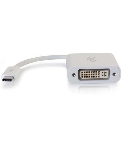 C2G USB-C Naar DVI-D Video-adapterconverter - Wit kabeladapter/verloopstukje