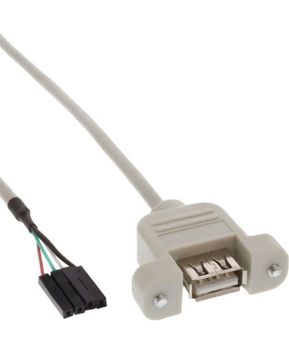 USB2.0 Pin Header 4p vrouwelijk - USB-A vrouwelijk met montagemogelijkheid - 0,60 meter