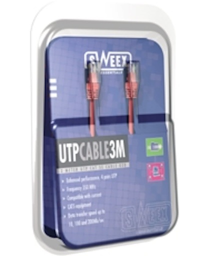 Sweex UTP Cat.5E Cable 3M Yellow 3m Geel netwerkkabel