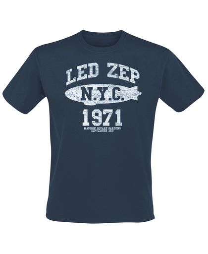 Led Zeppelin NYC 1971 T-shirt blauw
