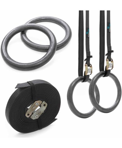 #DoYourFitness® - gymnastiek ringen - plastic gymnastiek ringen in premium kwaliteit-verstelbare nylon riemen & uitstekende grip - Gymrings