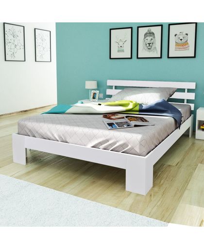 vidaXL Double Bed 4FT6 Double/190x135 cm Pinewood White