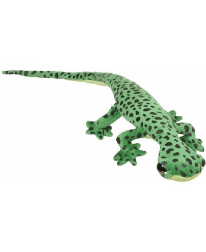 Pluche gekko groen met zwart 62 cm