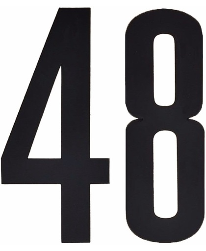 Cijfer sticker 48 zwart 10 cm - klikocijfers / losse plakcijfers
