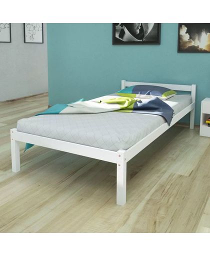 vidaXL Single Bed 3FT Single/190x90 cm Pinewood White