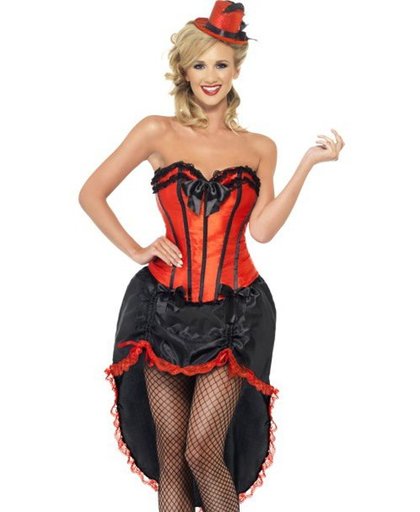 Burlesque Danseres kostuum rood | Carnavalskleding dames maat L (44-46)