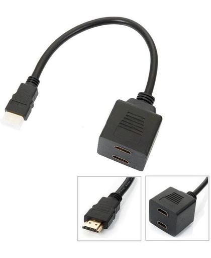 HDMI 2 poort splitter - laptop aansluiten op tv - dubbel beeldscherm - online tv kijken - 2 HDMI poort verdeler - DisQounts