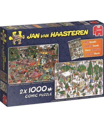 Jan van Haasteren Kerstcadeautjes 2 x 1000 stukjes