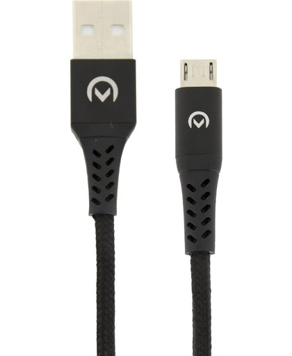 Mobilize Nylon Braided Charge/Sync Cable Micro USB 2.4A 2m. Black