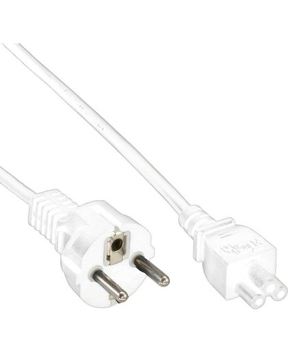 Netsnoer verlengkabel EU naar C7 – Lengte: 20 meter - Euro plug naar Mickey Mouse plug (C5) - Geleiders: H03VV-F3x1,5mm² - 250V/2.5A – materiaal: PVC – Kleur: wit