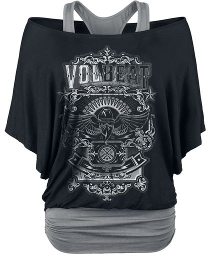 Volbeat Old Letters Girls shirt zwart-grijs