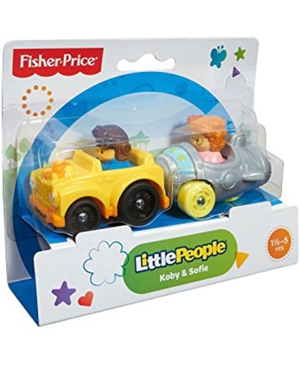 Fisher Price Little People Wheelies - Gele auto en grijze raket