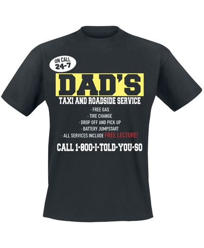 Dad`s Taxi And Roadside Service T-shirt zwart