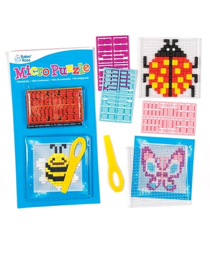 Sets met micropuzzels. Klein creatief speelgoed voor kinderen om mee te spelen. Perfect voor in feesttasjes of als grabbeltoncadeautje (4 stuks)