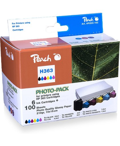 combipack HP 6 cartridges + fotopapier 10x15